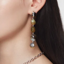 Capsule / Natural Stone Long Earring
