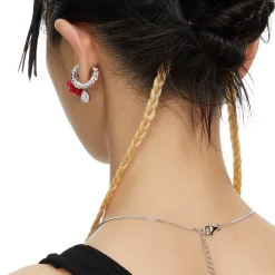 ElectricGirl / Strawberry Pendant Pave Ear Clip