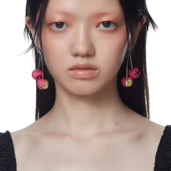 ElectricGirl / Colorful Gemstone Double Cherries Earring