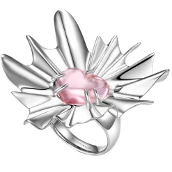 ElectricGirl / Crystal heart with skirts Ring