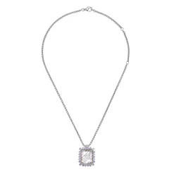 ElectricGirl / Square Gem Photo Frame Necklace