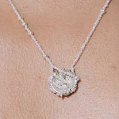 Mermaid / Pearl Web Coin Necklace