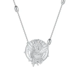 Mermaid / Silver Coin Long Necklace