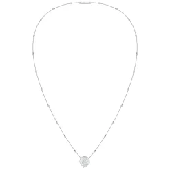Mermaid / Silver Coin Long Necklace