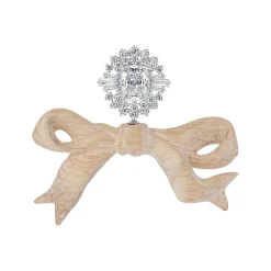 New Material / Wooden Bow Gemstone Earring