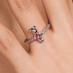 Paradise / Bear Inlaid Stone Ring
