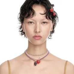 Paradise / Berry Pearl Necklace