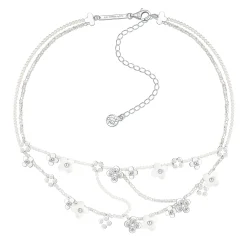 Paradise / Cross Flower Nacre Layers Necklace