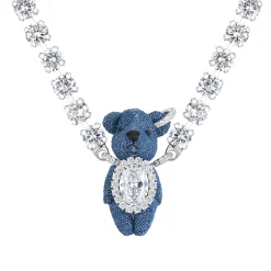 Paradise / Denim Bear Necklace