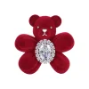 Paradise / Flocked Bear Gemstone Flower Hair Tie