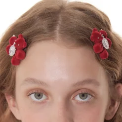Paradise / Flocked Bear Gemstone Flower Hair Clip