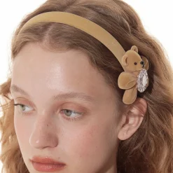 Paradise / Flocked Bear Gemstone Flower Hair Band