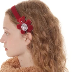 Paradise / Flocked Bear Gemstone Flower Hair Band