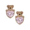 Paradise / Flocked Bear Head Heart Earring
