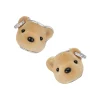 Paradise / Flocked Bear Head Earring