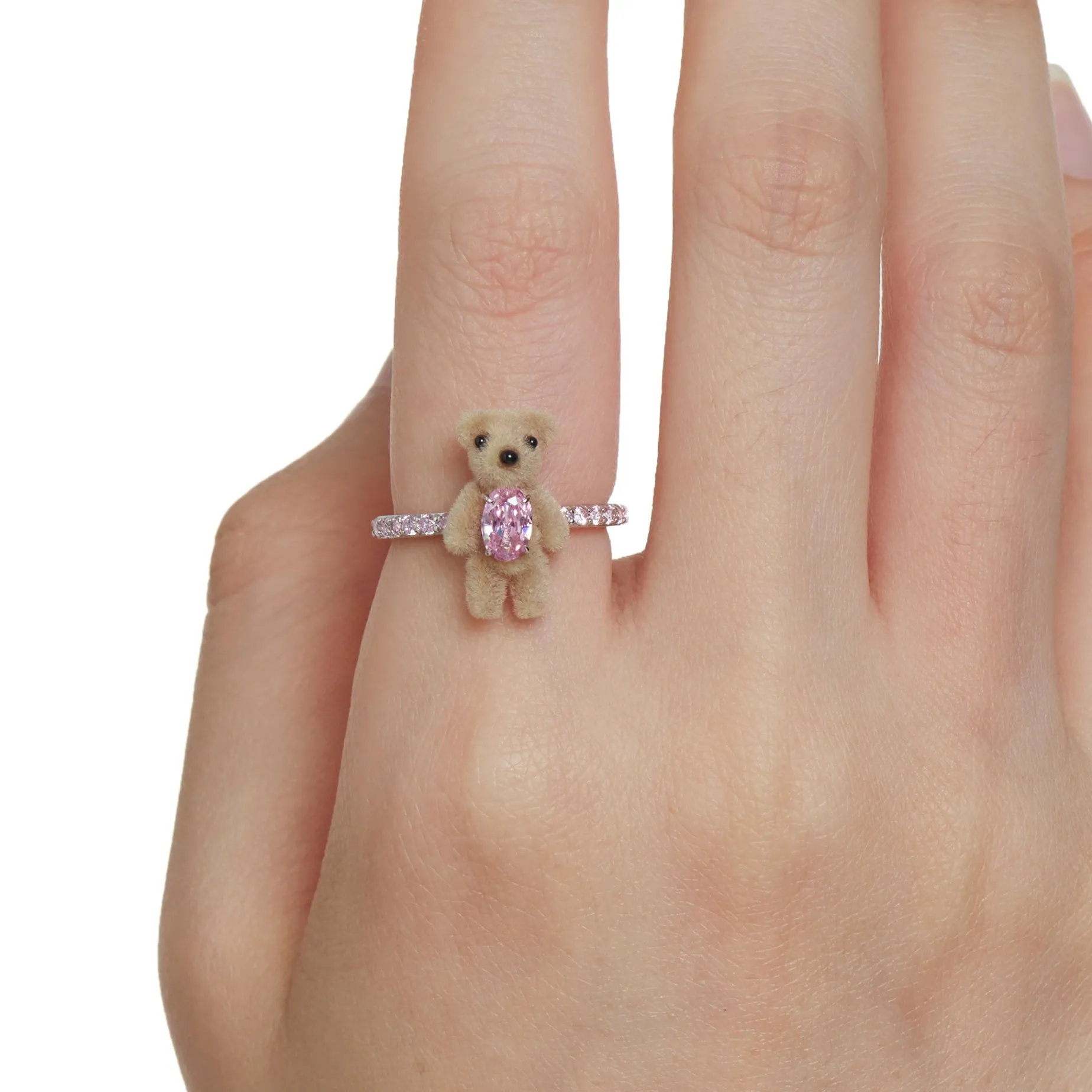 Paradise / Flocked Mini Bear Soft Ring