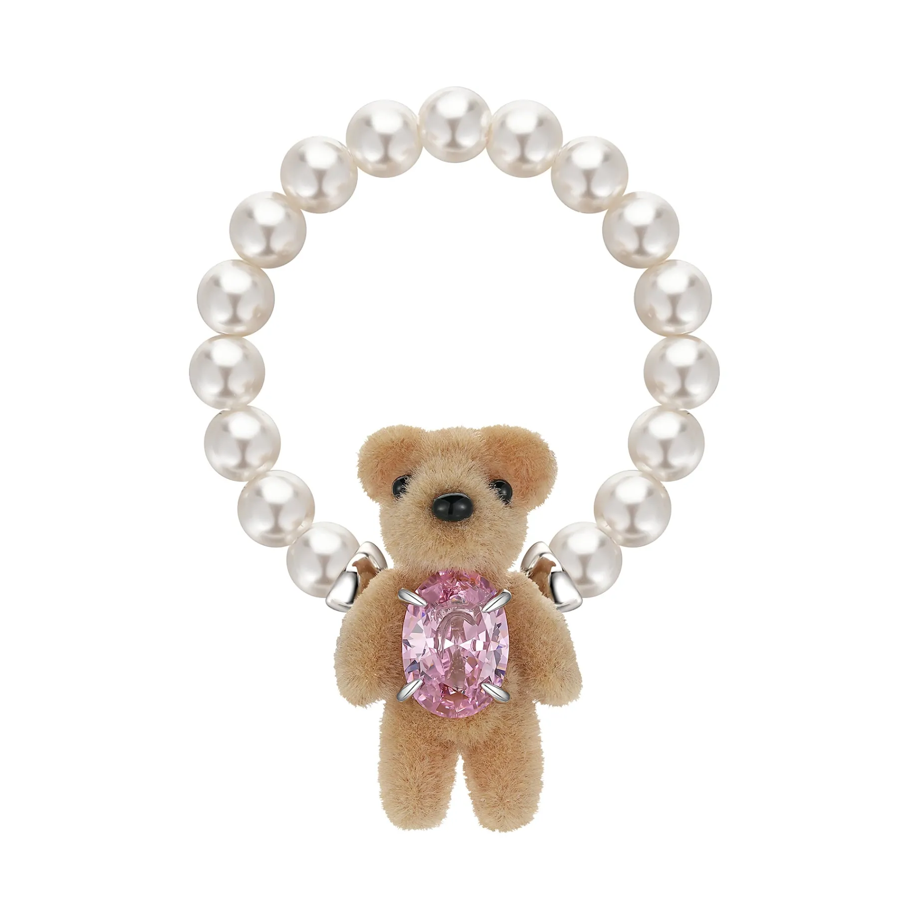 Paradise / Flocked Mini Bear Soft Ring