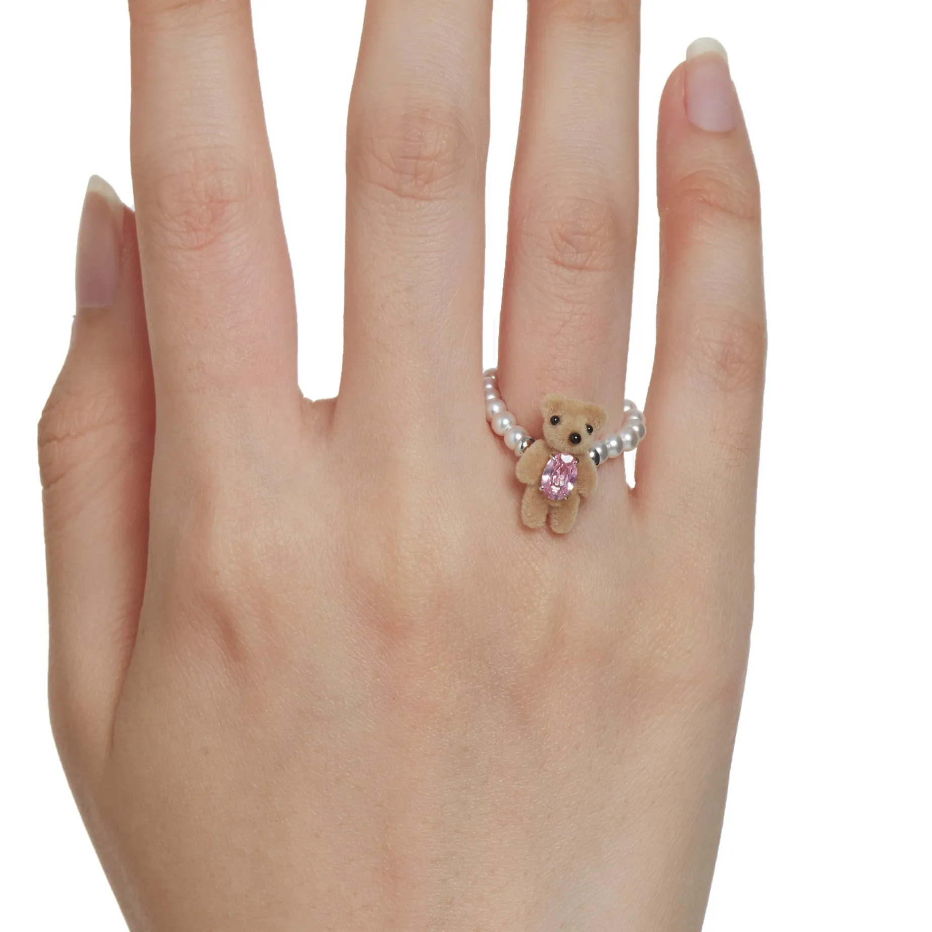 Paradise / Flocked Mini Bear Soft Ring