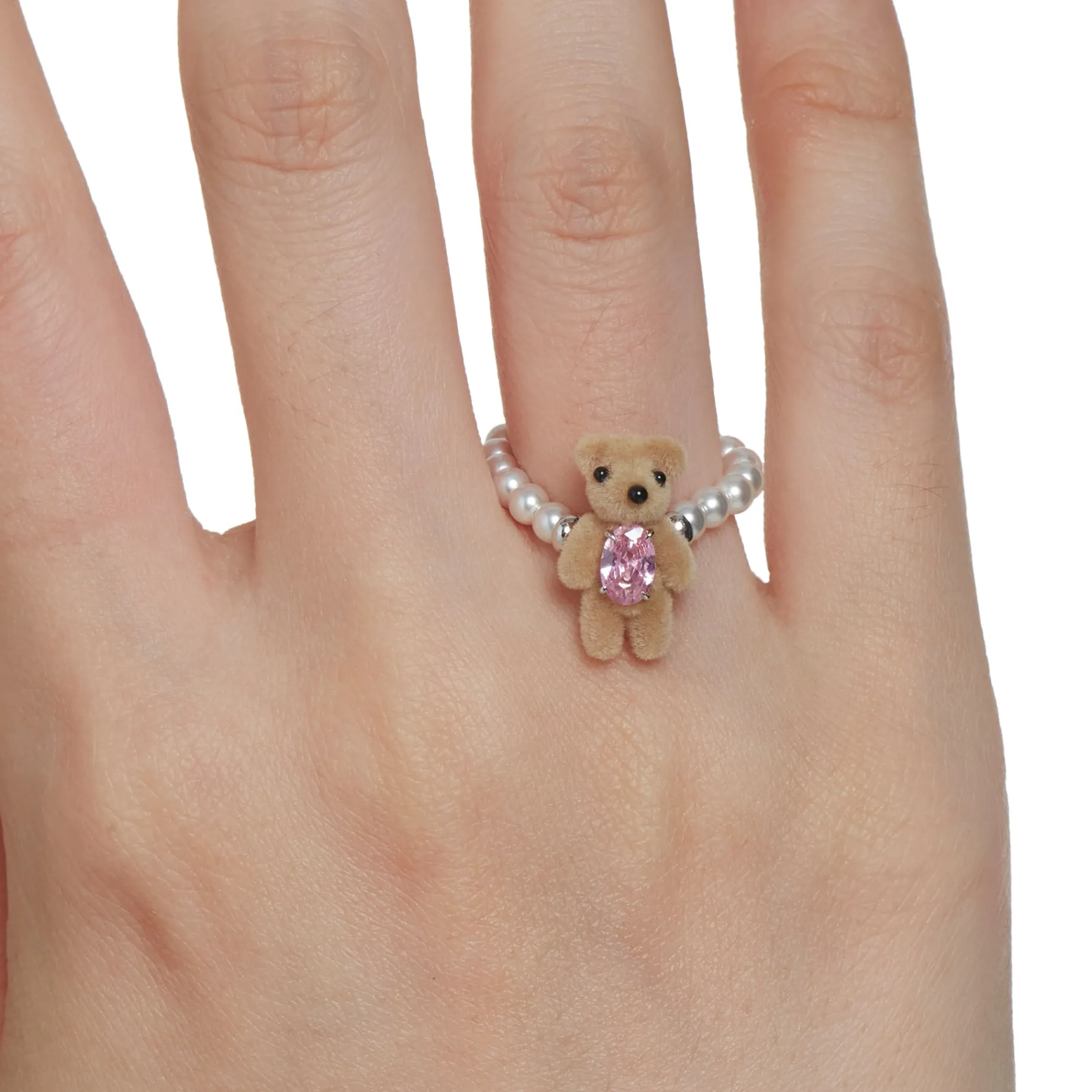 Paradise / Flocked Mini Bear Soft Ring