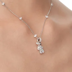 Paradise / Gemstone Patch up Mini Bear Necklace