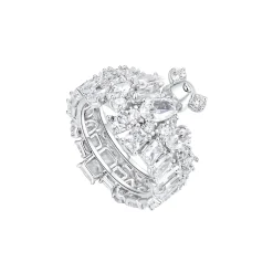 Paradise / Gemstone Patch up Mini Bear Pave Ring