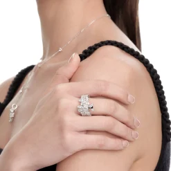 Paradise / Gemstone Patch up Mini Bear Pave Ring