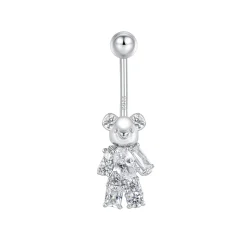 Paradise / Gemstone Patch up Mini Bear Navel Ring