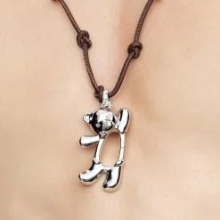 Paradise / Greeting Bear Leather Chain Necklace