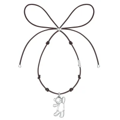 Paradise / Greeting Bear Leather Chain Necklace