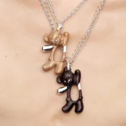 Paradise / Greeting Wooden Bear Chain Necklace
