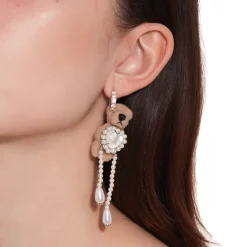 Paradise / Heart Shell Pearl Tassel Bear Earring