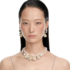 Paradise / LOVE Bear Pearl Double Layer Necklace