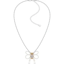 Paradise / Mini Flocked Bear Pearl Bowknot Necklace
