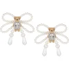 Paradise / Mini Flocked Bear Pearl Bowknot Earring