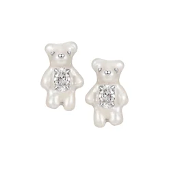 Paradise / Mini Pearlescent Bear Earrings