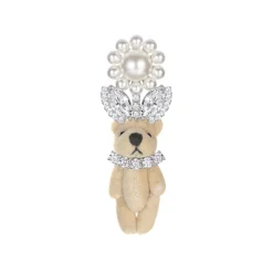 Paradise / Pearl Flower Plush Bear Earring