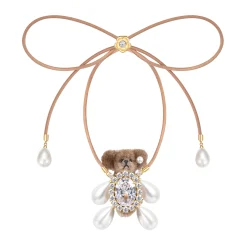 Paradise / Pearl Limbs Bear Leather Chain Necklace