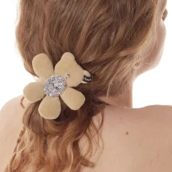 Paradise / Plush Bear Flower Gem Hair Tie