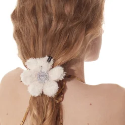 Paradise / Plush Bear Flower Gem Hair Tie
