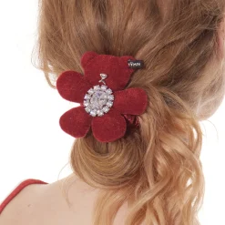 Paradise / Plush Bear Flower Gem Hair Tie