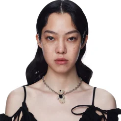 Paradise / Teddy bear square zircon Necklace