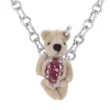Paradise/ Teddy bear elliptical zircon Necklace