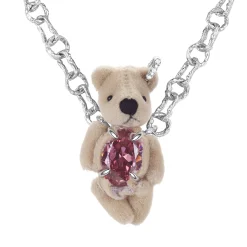 Paradise/ Teddy bear elliptical zircon Necklace
