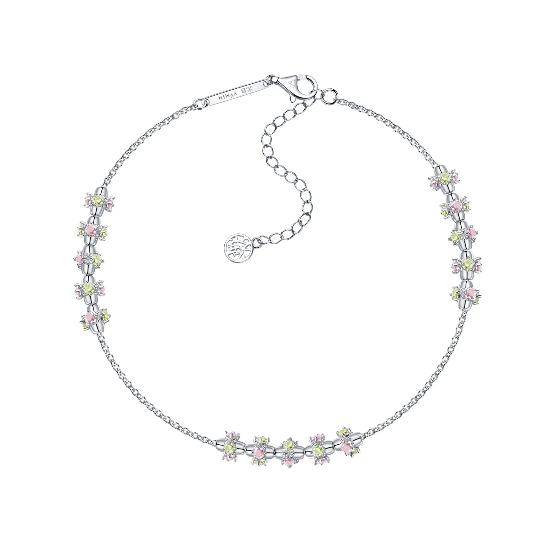 Ripple / Colorful Chain Gem Bead Necklace