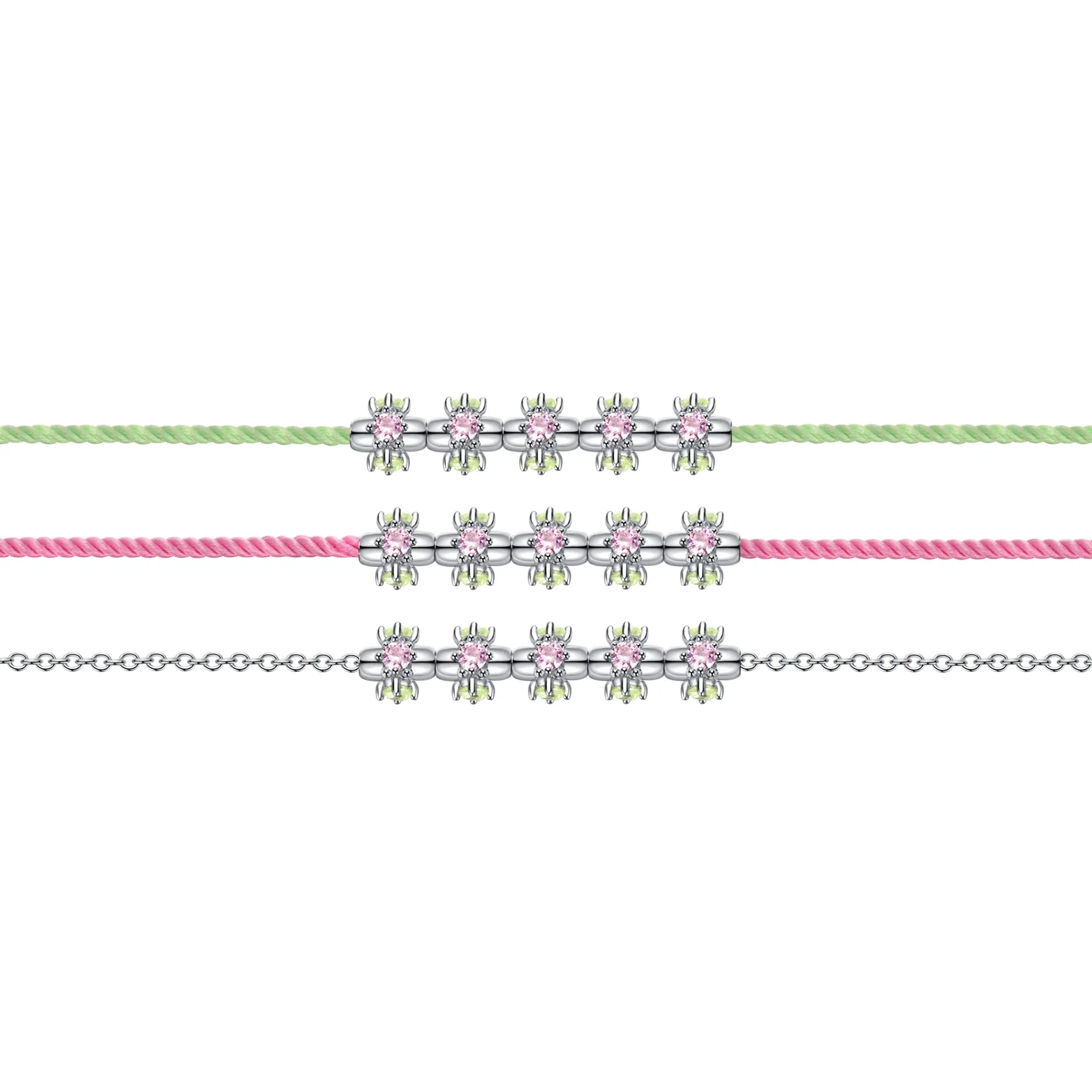 Ripple / Colorful Chain Gem Bead Necklace