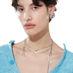 Ripple / Butterfly Long Tassel Clavicle Chain