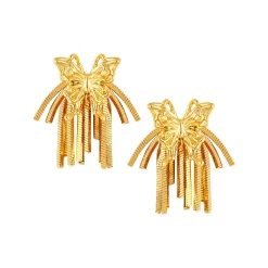 Ripple / Butterfly Short Tassel Earrings
