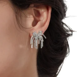 Ripple / Butterfly Short Tassel Earrings