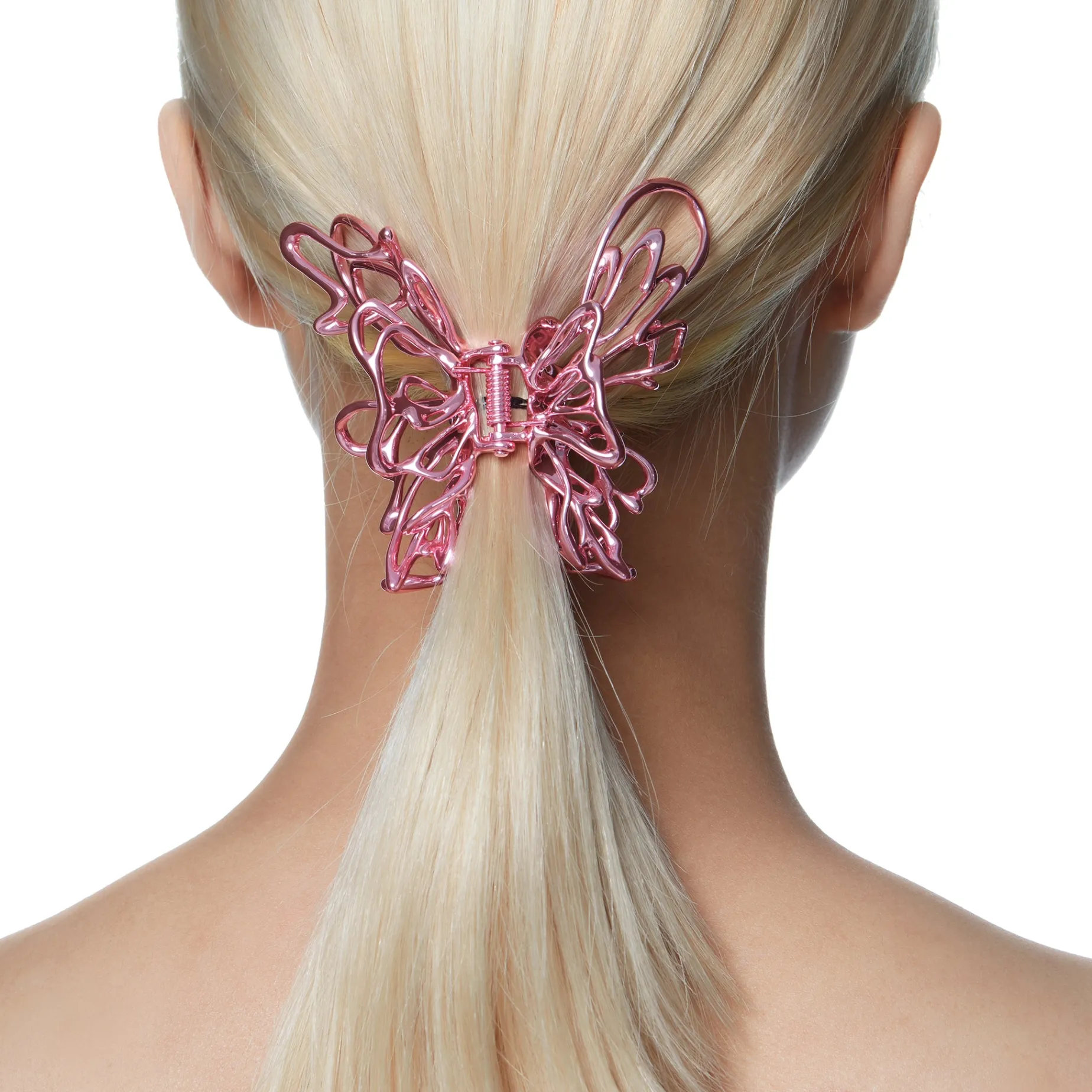 Ripple / Colored Liquefied Metal Butterfly Hair Claw Clip