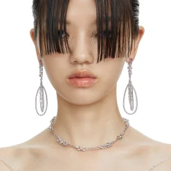 Ripple / Garden zircon lock necklace